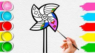 Colorful Pinwheel Coloring 🌈🎨 | Satisfying & Relaxing Art for Kids