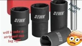 EWK 5 Pcs Metric Lug Nut & Bolt Remover Extractor Twist Socket Set with Drift Punch Bar