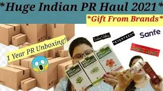 My First PR Haul 2021 | Huge Indian PR Unboxing Haul | *Gifts From Brands* | Beauty Petals