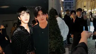 JIN and Cha Eun Woo at GUCCI Milan Fashion Week 2025 Fashion Show!