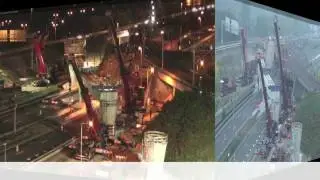 OV SAAL Zuidtak West montage liggers fly-over Riekerpolder over de A4