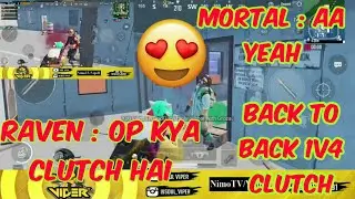 MORTAL AND RAVEN PLAYING TOGETHER | VIPER POV BACK TO BACK 1V4 CLUTCH | PUBG MOBILE