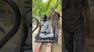 4 FEET HAND CARVED GARDEN BUDDHA STATUE FROM STONEMART&trade; | ORDER ONLINE | DELIVERY WORLDWIDE