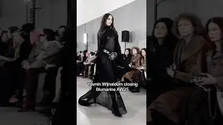 Yasmin Wijnaldum closing the BlumarineAW25 show during Milan Fashion We #YasminWijnaldum #runway