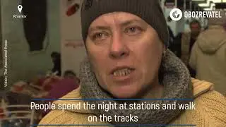 Residents set up home in metro shelter in Kharkiv