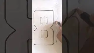 how to draw 3d number 8 | 3d numbers drawing #shorts #2d3d  #numbers