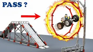 Экстремальный прыжок LEGO Technic &ndash; сквозь огненное кольцо! | AM Bricks Challenge
