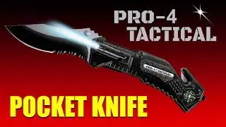 Pro-4 Tactical Pocket Knife with Flashlight