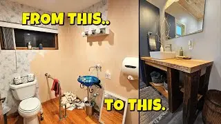 Rustic Oak Barnwood Vanity Makeover on a Budget!