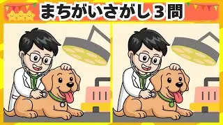 [間違い探し] 今回は動物病院のシーンからスタート！3問 No.190 [毎日脳トレクイズ]