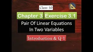 Chapter-3 exercise 3.1 Q1 Pair of linear equation in two variables class 10 (NCERT) Ncert Maths