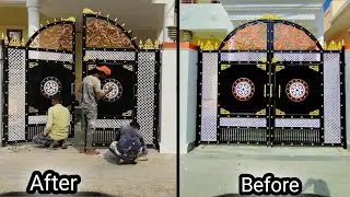 Design Gate Painting 🖌 (How To Asian Paint) अपने लोहे के दरवाजे को दे नया लुक | Asian Golden Paint |