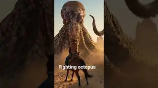 cowboy vs octopus. #myvideo #western #animals #actionmovies  #likesharesubscribe #commen