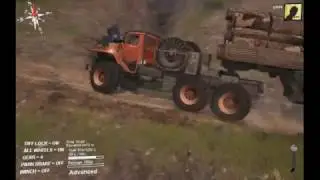 Spintires all objective complete with  one load of logs /the hill map