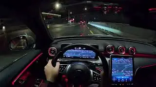 Mercedes C200 (W206) Night Drive Zurich 🇨🇭 | 4K POV ASMR