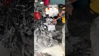 Carwash motorcycle for travel in Iran  #travel