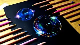 Drawing Colorful Bubbles on a black paper | Pyro Art
