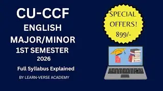CU CCF Sem-1 English  Major / Minor Syllabus 2026 | Complete course only at ₹799/-