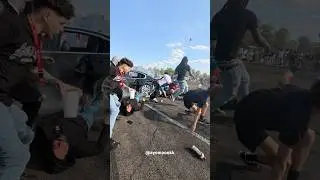 The craziest legal pit ever! Instagram @ayomoookk #bowling #cars #crash #drift