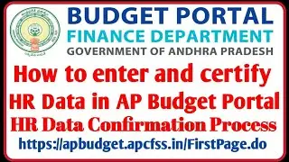HR Data confirmation in AP Budget portal by DDOs