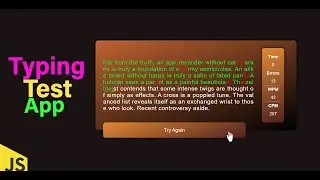 Typing Test App in HTML, CSS & JavaScript 🔥
