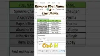Remove First Name & Last Name in Excel #Shorts  #exceltech #excelformula #exceltips