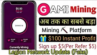 Gami token New Mining App || Listed Now on Bitmart || Daily Mining App || Legion Network Update ||