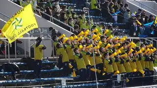 北海高校、大迫力の応援　全国高校サッカー選手権大会　国見高校vs北海高校