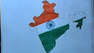 Independence Day Drawing / Indian map drawing/ independence day posters drawing/ Indian Flag Drawing