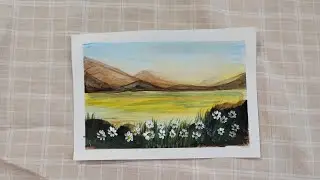 Easy and Beautiful canvas paper painting for beginners|painting ideas|Beautiful sky|Acrylic painting