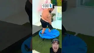 TES KEKUATAN TRAMPOLIN #ngeshortsdulu #masukberanda #reaction #trampoline #sumo