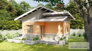 Small Simple House Design with 1 Bedroom and Work Station (6x6 Meters)