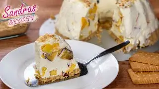 Quarktorte mit Nektarinen und Keksboden - No Bake Gugelhupf