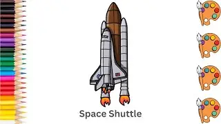 Space Shuttle - Sketch Art and Paint | Step by step tutorial | Pencil to Palette