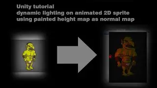 Unity tutorial dynamic lighting on animated 2D sprite using painted height map as normal map