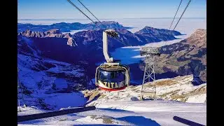 Mount Titlis Cable Car 360 degree view inside