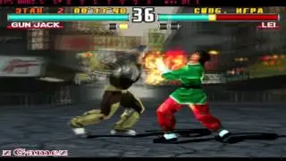 Tekken 3 HARD  - Gun Jack vs Lei perfect round