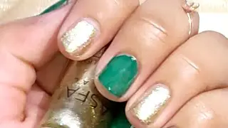 Must Try Nail Combination For Eid / Gold n Green Combo / #short / Adorable Adeeba