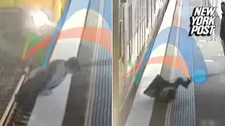 'Idiotic' man jumps in front of train to reach platform | New York Post