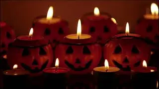 HALLOWEEN PUMPKIN CANDLE - Halloween Ambient Music. Halloween Party Background Video 4K 🎃🦇 🦉 🕷 🕸