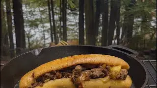  I Cooked the Most Comforting Beef Sandwich Deep in the Forest 🥖🍗🌧️