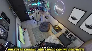 MAKEOVER TAK OVER-BUDGET 🔥 Design kamar tidur aesthetic dengan setup gaming minimalis