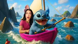SOBREVIVI NO OCEANO COM UM BARCO DO STITCH