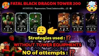 Simple trick to beat Fatal Black dragon Tower 200 Final battles MK mobile Without tower equipment