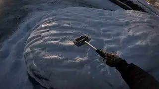 Clean my car from snow. ASMR