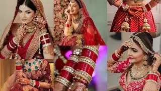 Latest red bridal chooda design ideas with red Bridal Lehenga -Red bridal chura Designs