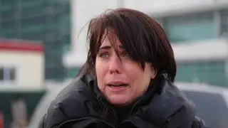 A tearful woman who lost her cousin in deadly chain-reaction crash on QEW speaks to media.