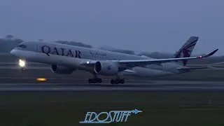 Qatar Airways - Airbus A350 Dusk Takeoff - Vienna Airport VIE/LOWW