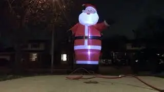 Huge 8ft Santa inflatable review at night