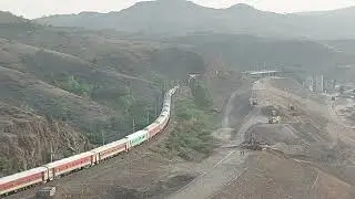 Indian Railway Bangalore City -Jodhpur Express Amazing View Passing Viaduct   Bridge & Tunnel